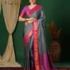 Grey Kanjivaram Silk Woven Saree