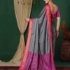 Grey Kanjivaram Silk Woven Saree - Image 3