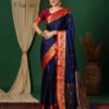 Blue Kanjivaram Silk Woven Saree
