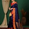 Blue Kanjivaram Silk Woven Saree - Image 4