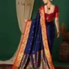 Blue Kanjivaram Silk Woven Saree - Image 3