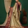 Brown Banarasi Silk Woven Saree - Image 3