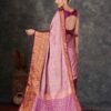 Pink Banarasi Silk Woven Saree - Image 3