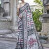Black Printed Cotton Saree - Image 7