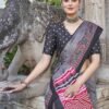Grey Printed Cotton Saree - Image 2