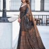 Steel Grey Georgette Printed Saree
