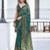 Rama Green Georgette Printed Saree - Image 5