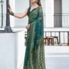 Rama Green Georgette Printed Saree - Image 4