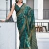 Rama Green Georgette Printed Saree