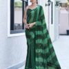 Dark Green Georgette Printed Leheriya Saree