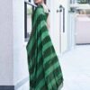 Dark Green Georgette Printed Leheriya Saree - Image 3