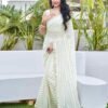 Off White Georgette Sequence Saree - Image 8