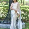 White Georgette Sequence Saree