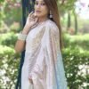 White Georgette Sequence Saree - Image 2