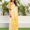 Yellow Chiffon Printed Saree