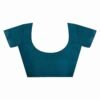 Rama Blue Georgette Plain Printed Saree - Image 10