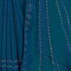 Rama Blue Georgette Plain Printed Saree - Image 9