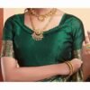 Dark Green Banarasi Silk Saree - Image 7