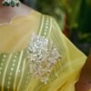 Yellow Embroidered Organza Saree - Image 8