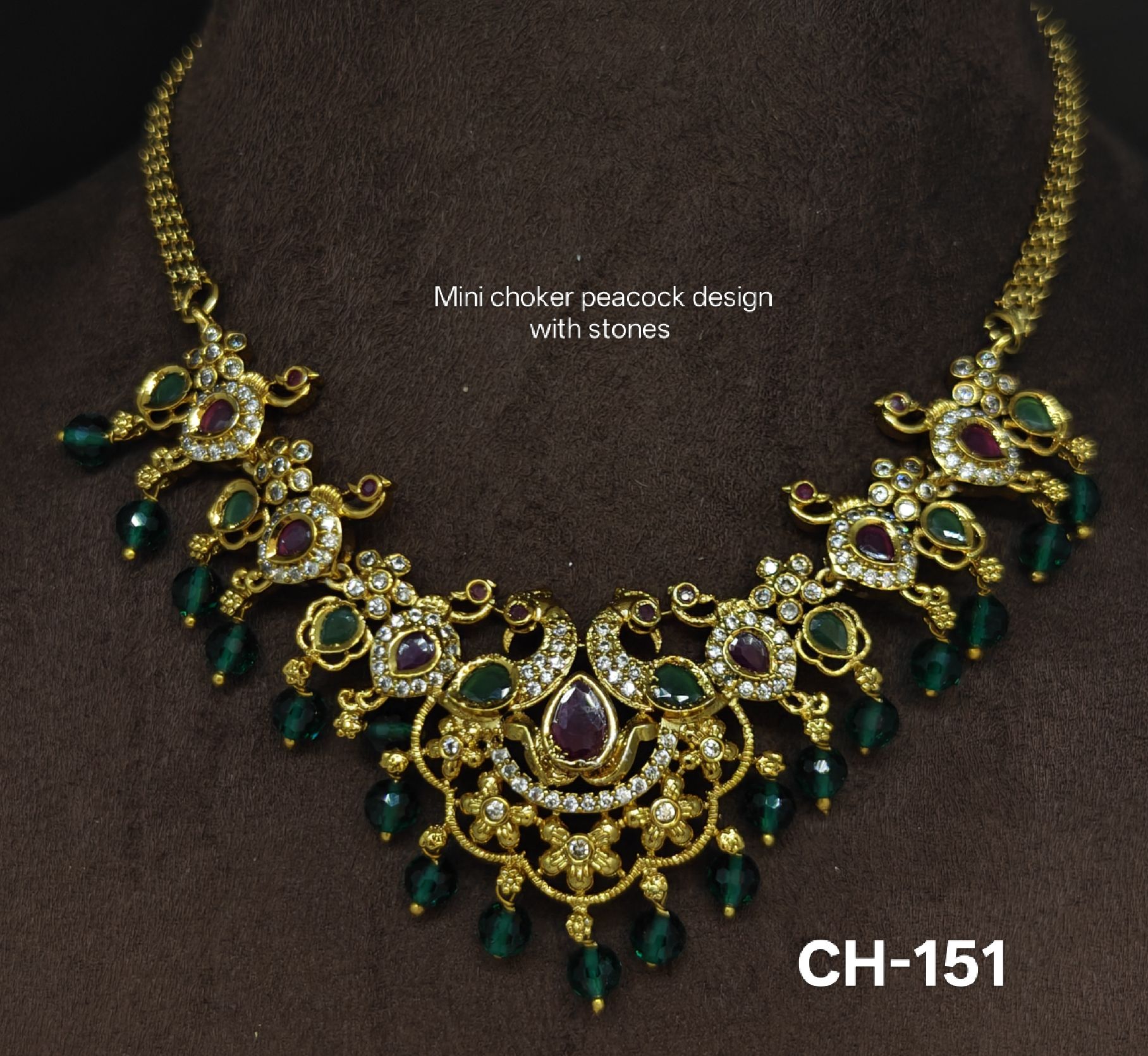 Mini Choker  peacock design