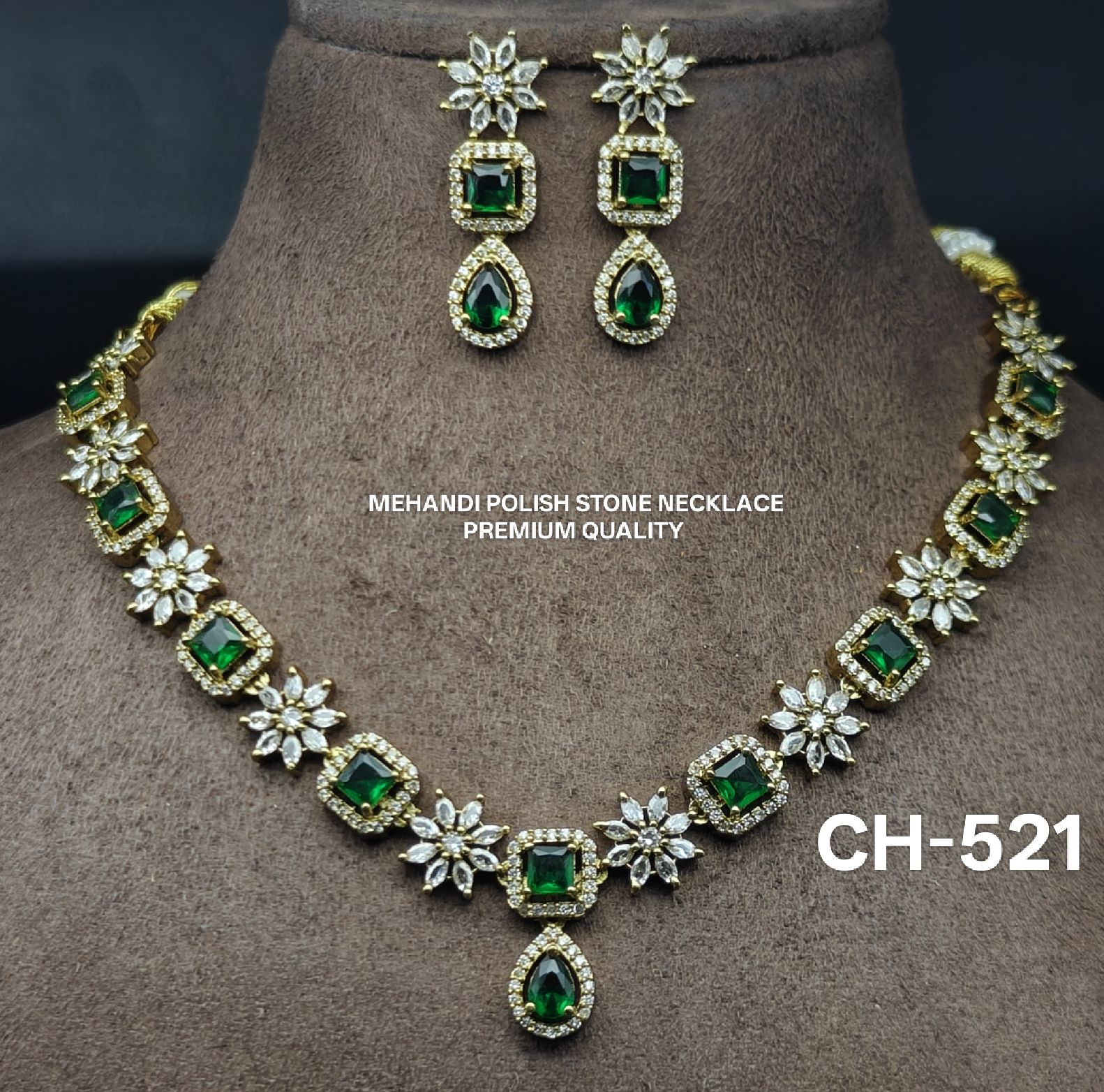 Mehandi polish stone necklace