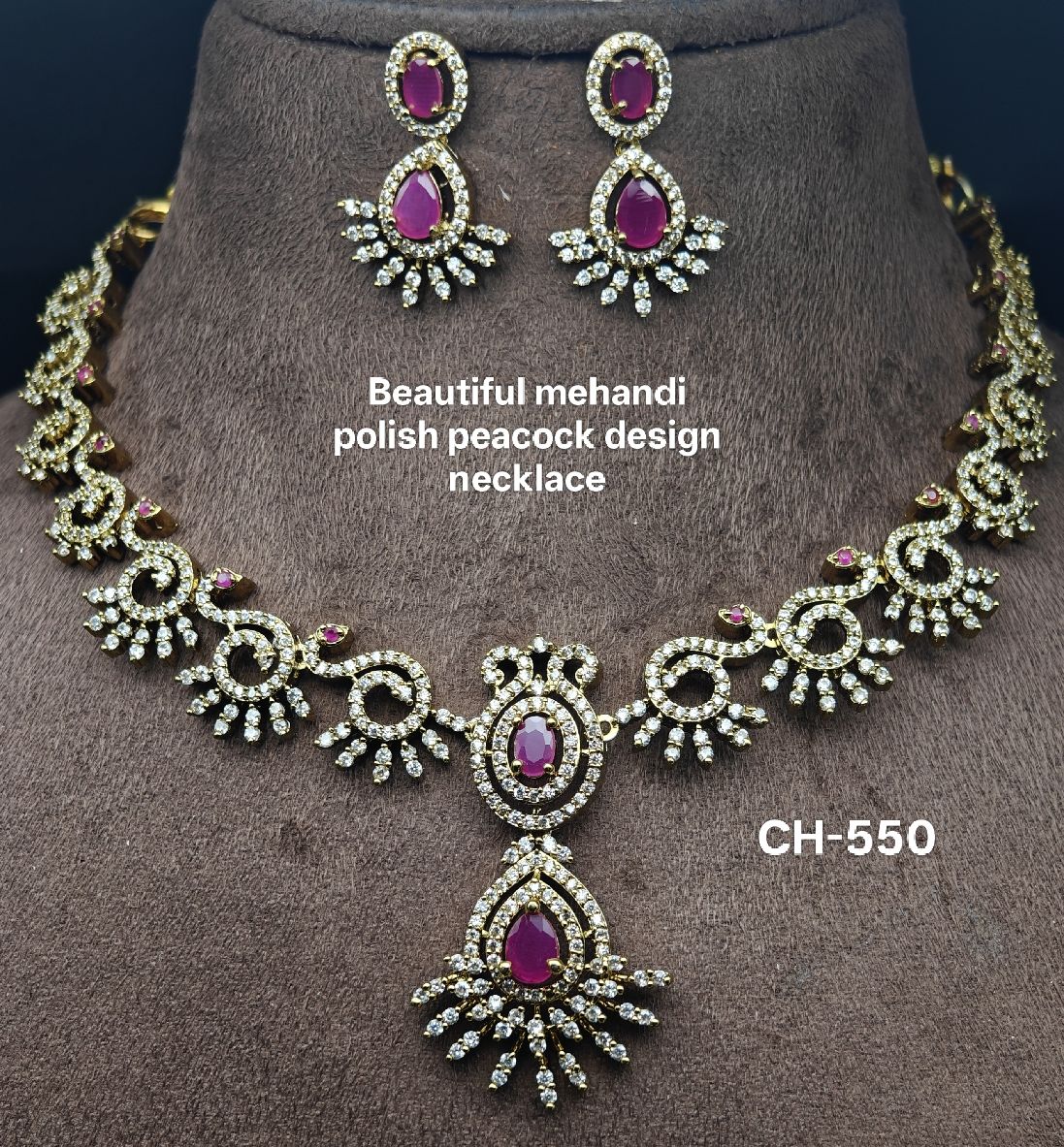 Peacock design necklace