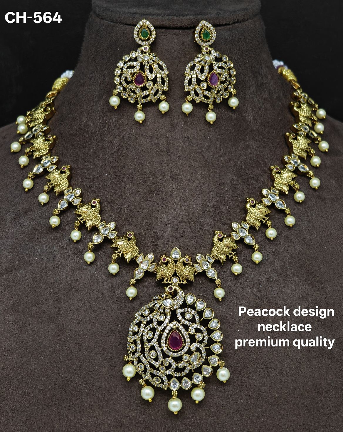 peacock design necklace