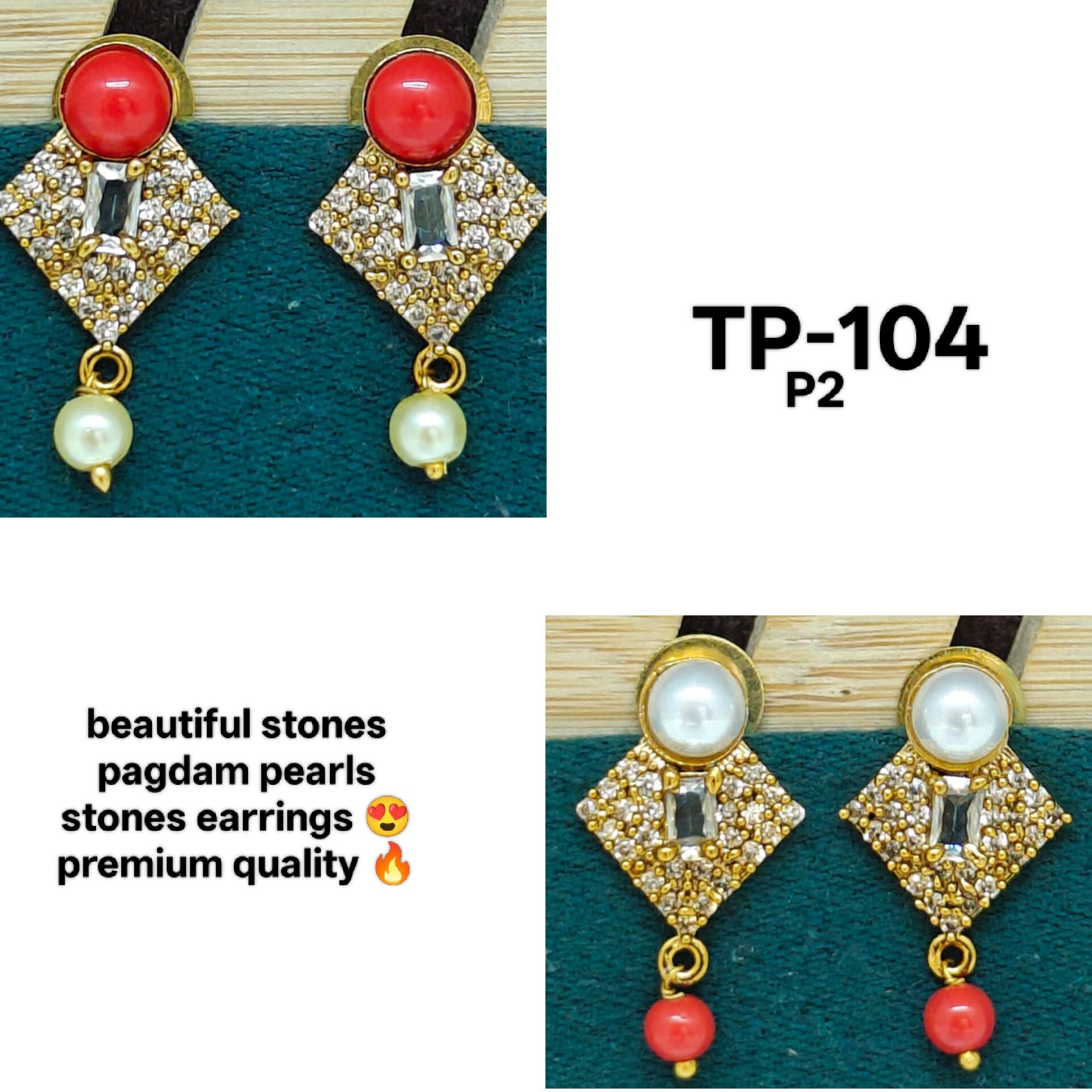 Stone pagdam earrings
