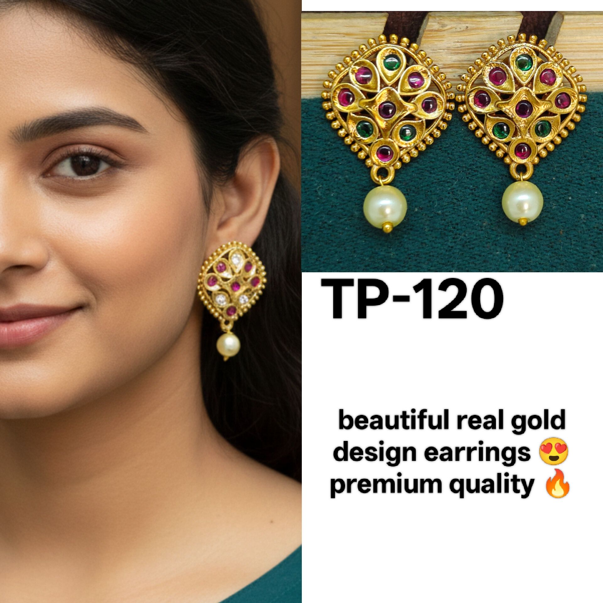 Gold design earrings