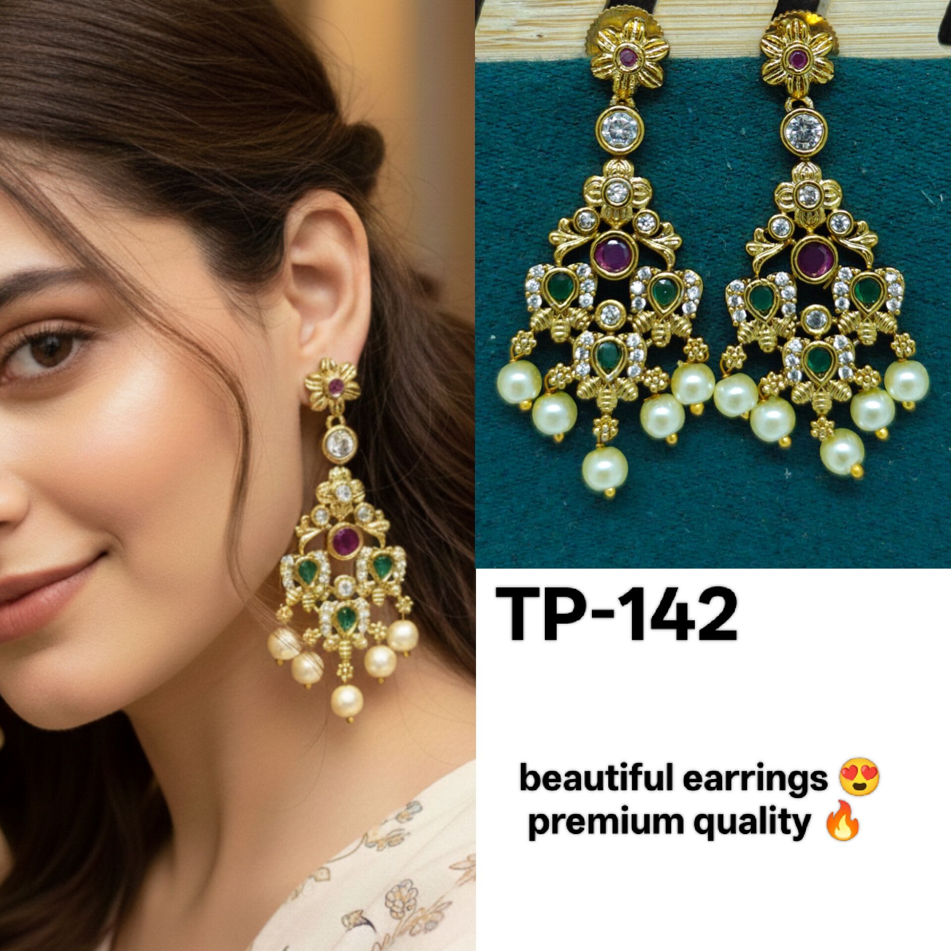 mehandi polish earrings