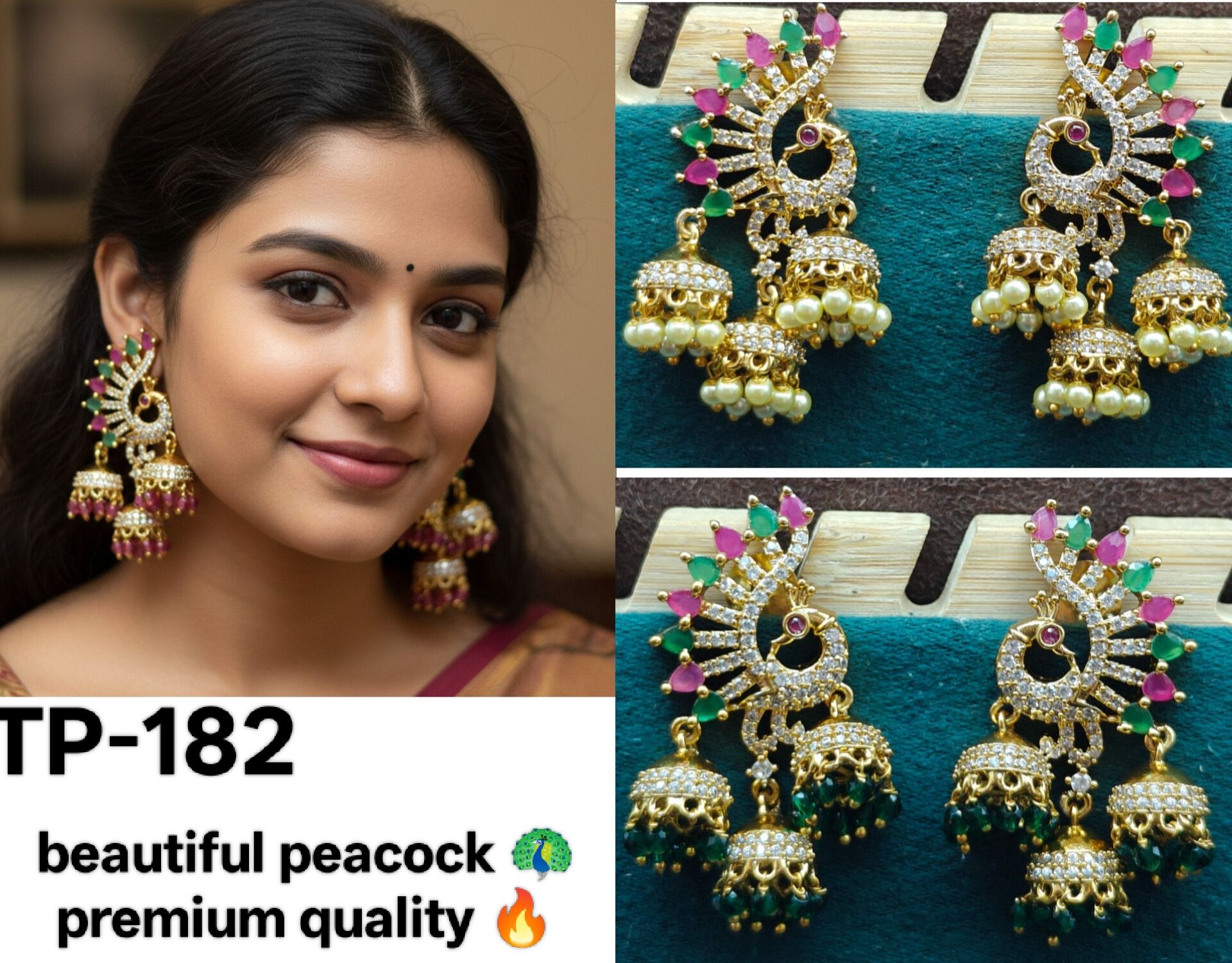 peacock 🦚 design earrings