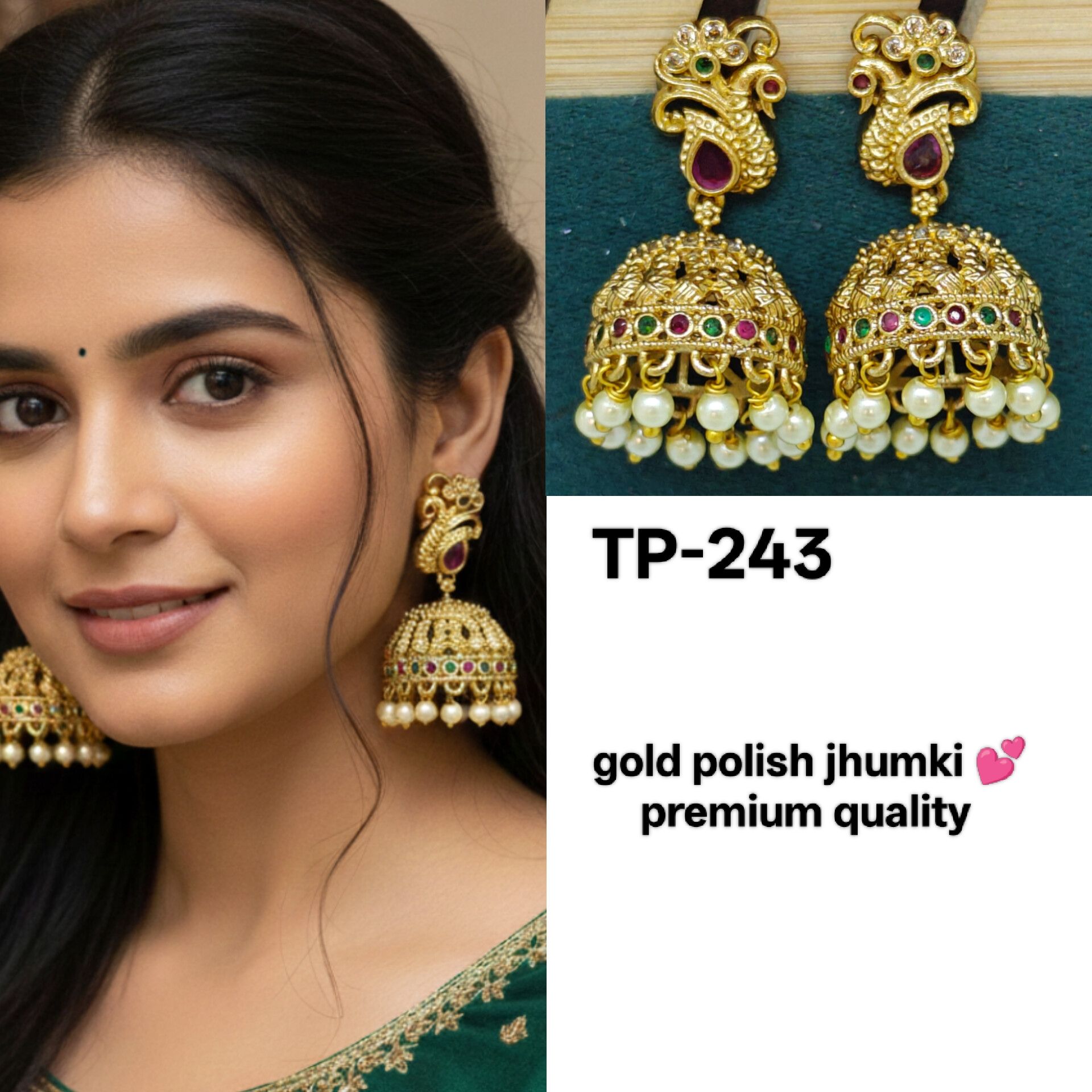 peacock 🦚 design Jhumki