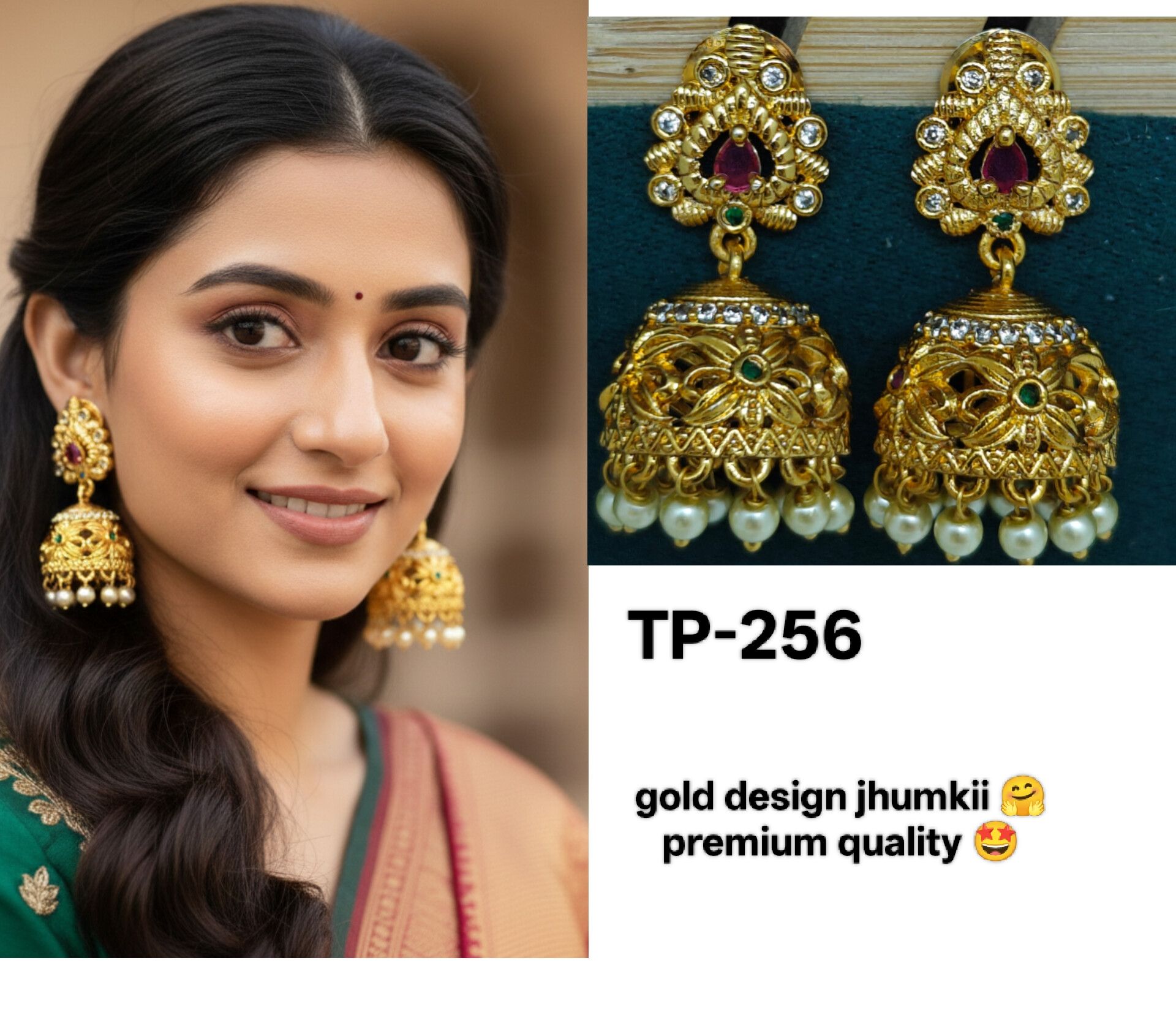 gold design jhumkii