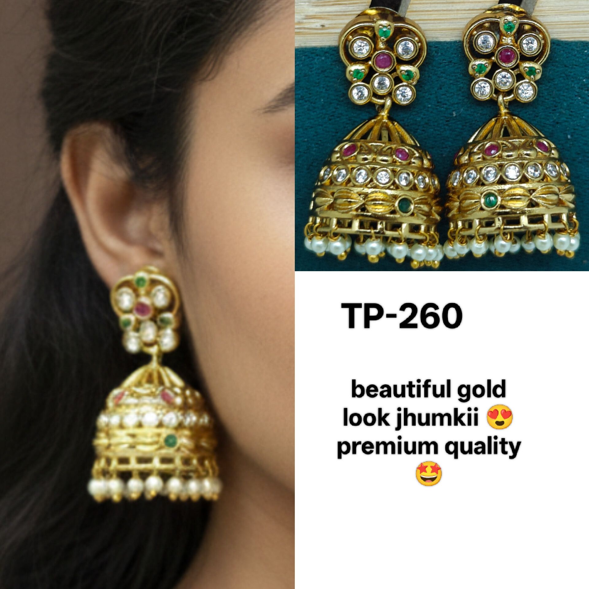 Gold design jhumkii