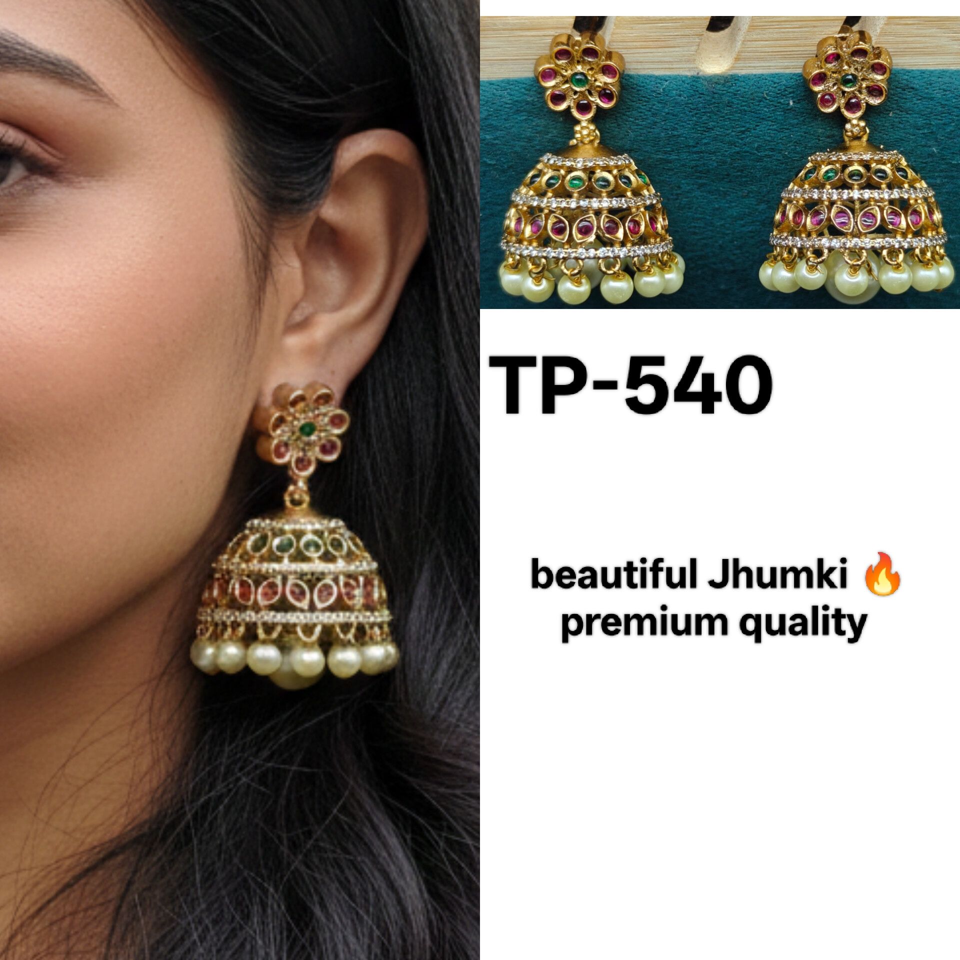 beautiful stone jhumki 🔥