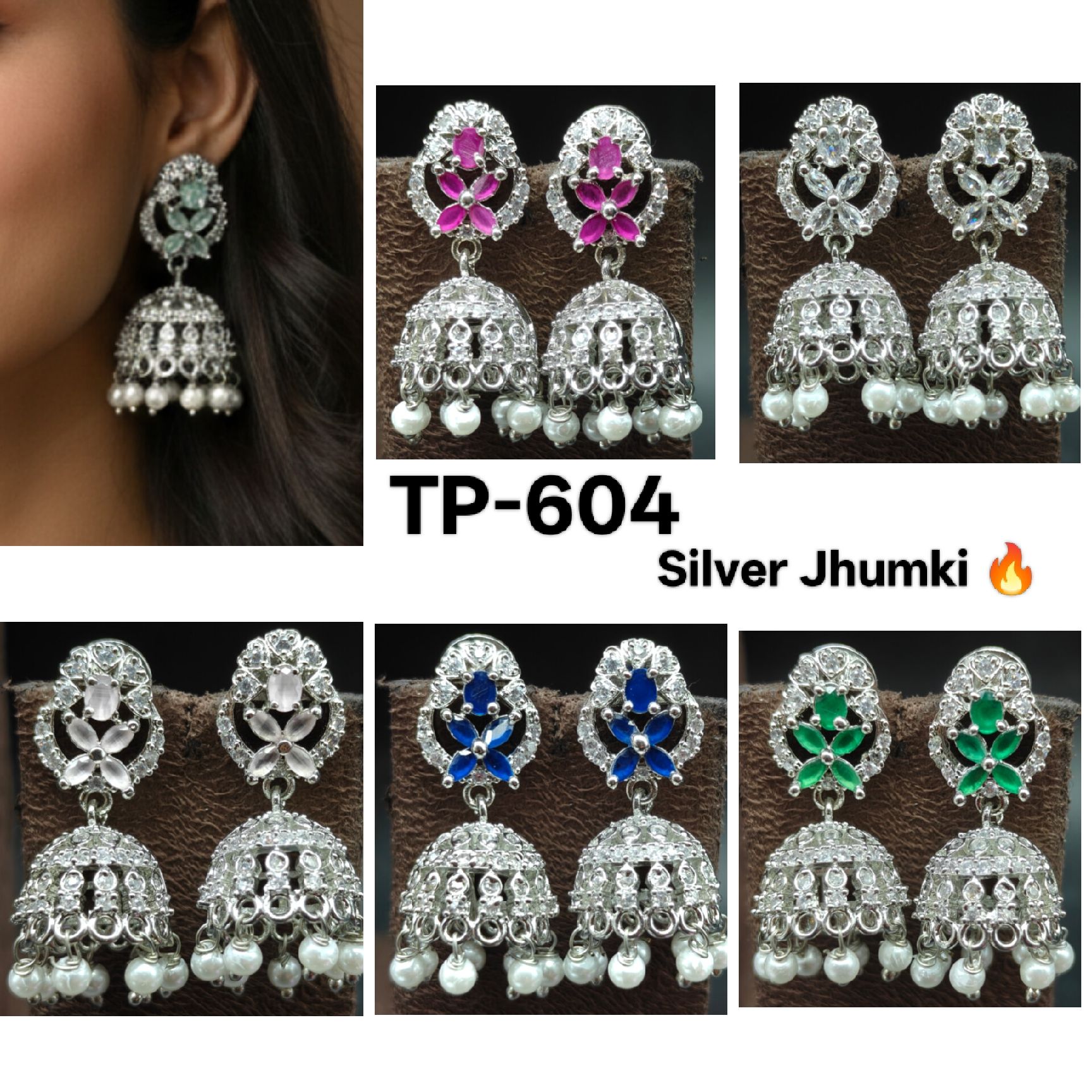 Silver Jhumki