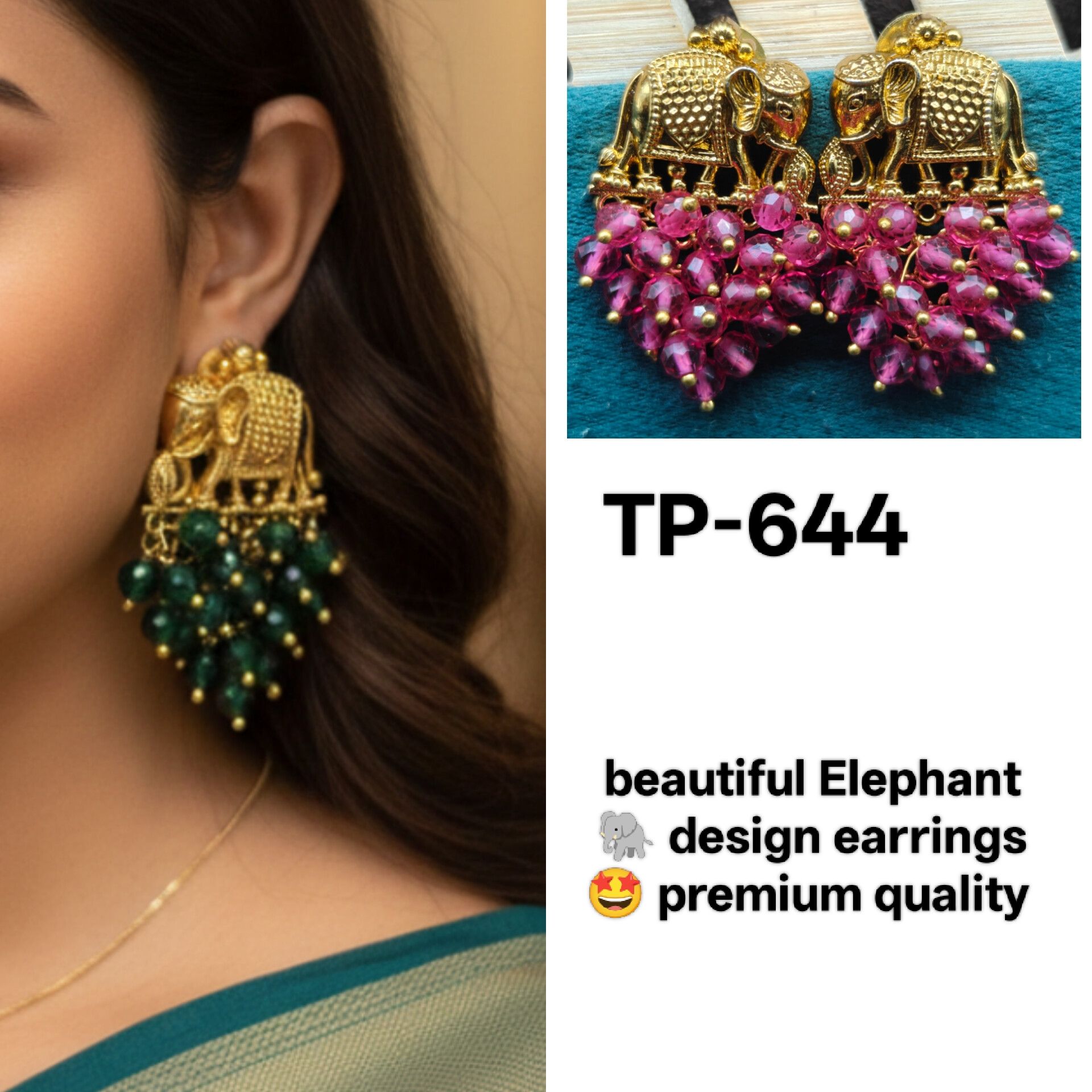 Elephant design earrings